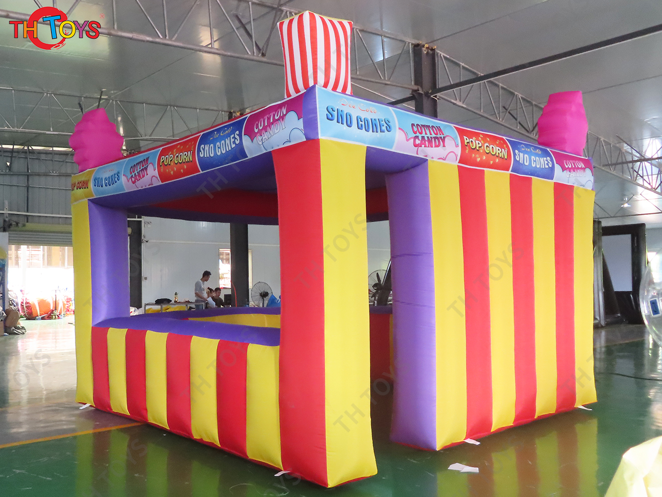 4x4m Fast Food Booth Inflatable Carnival Treat Shop/ Inflatable Concession Stand/Popcorn Ice Cream Tickets Selling Booth Tent