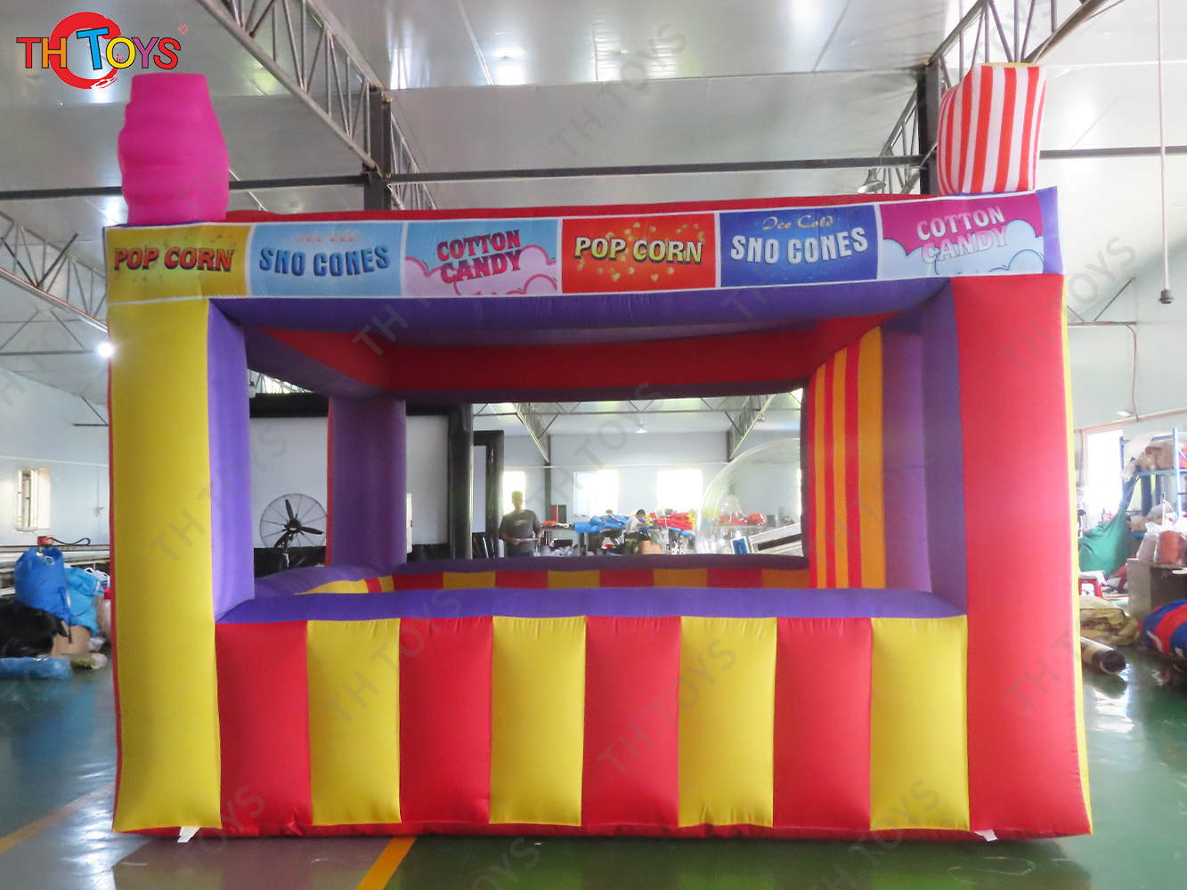4x4m Fast Food Booth Inflatable Carnival Treat Shop/ Inflatable Concession Stand/Popcorn Ice Cream Tickets Selling Booth Tent