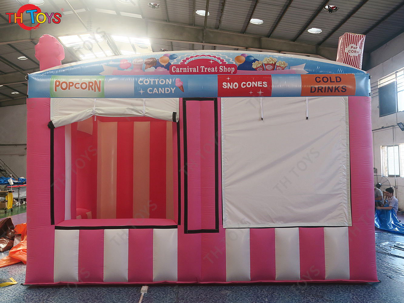 Free Air Shipping! 5x3x3mH Inflatable Snack Booth Food or Ticket Selling Carnival Treat Shop Candy Cabin Tent for Sale