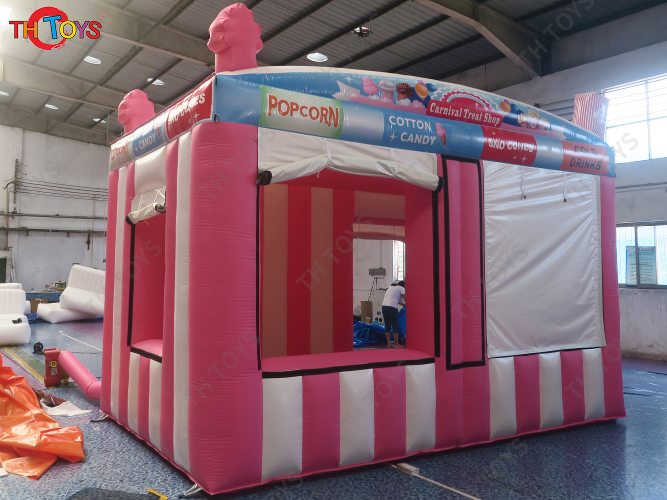 Free Air Shipping! 5x3x3mH Inflatable Snack Booth Food or Ticket Selling Carnival Treat Shop Candy Cabin Tent for Sale