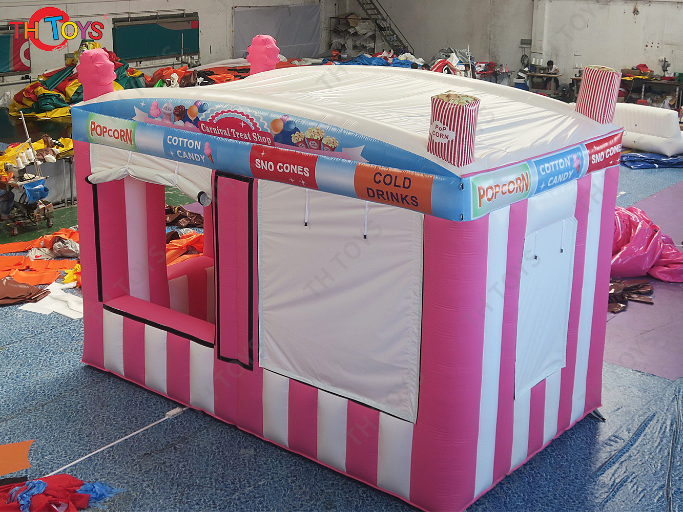 Free Air Shipping! 5x3x3mH Inflatable Snack Booth Food or Ticket Selling Carnival Treat Shop Candy Cabin Tent for Sale