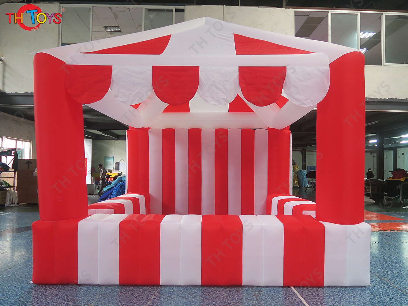 Free Air Shipping 4x4m Red and White Snack Booth Inflatable Carnival Tent for Sale
