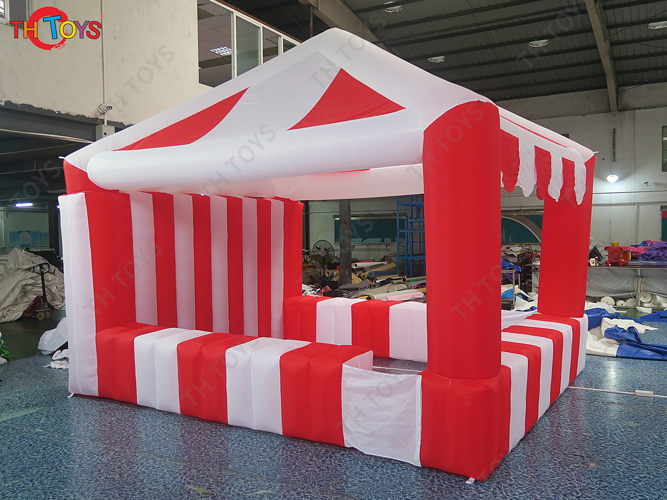 Free Air Shipping 4x4m Red and White Snack Booth Inflatable Carnival Tent for Sale