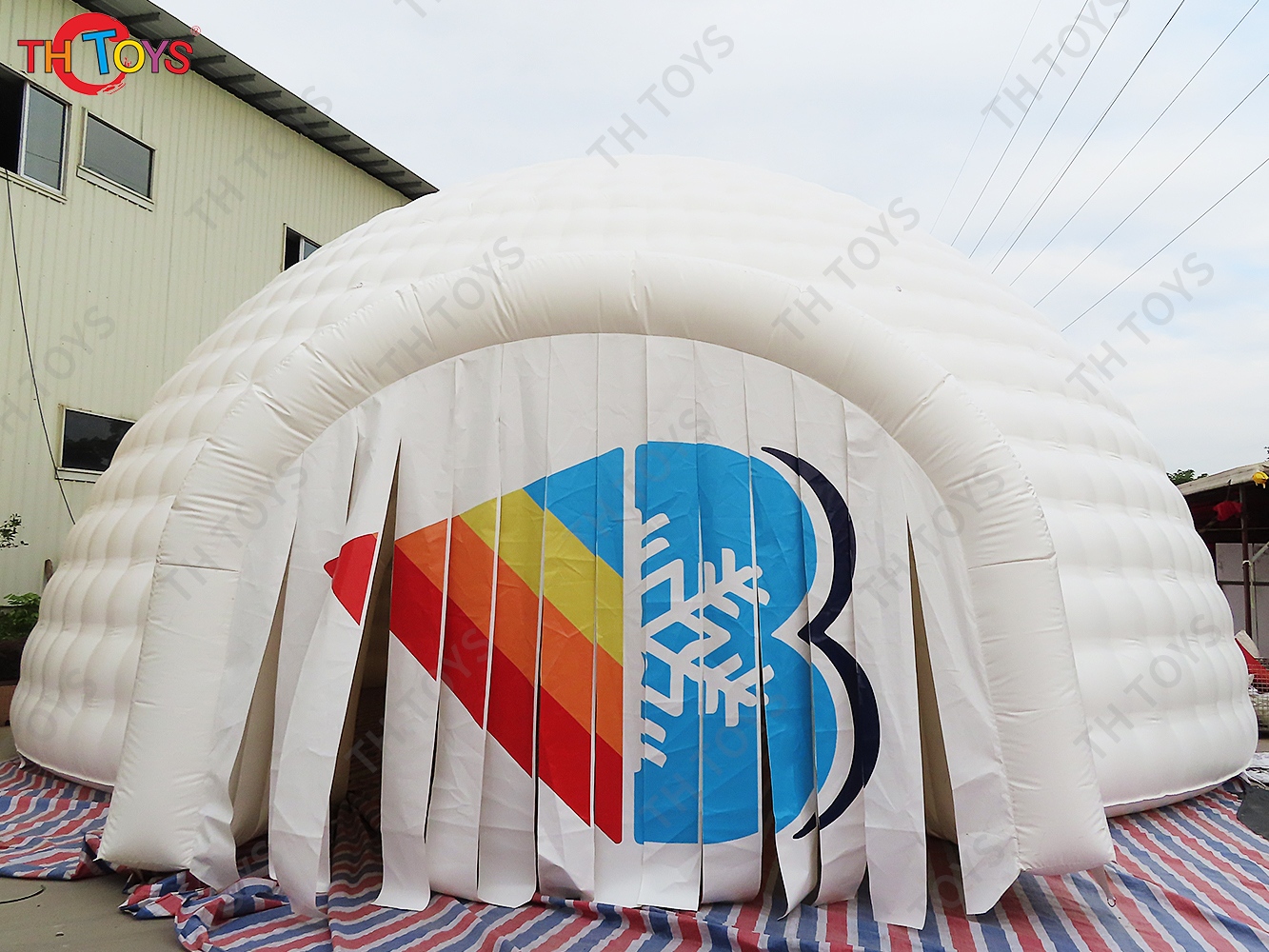 free sea ship to port,8m diameter outdoor large bubble Igloo tent, snow zone party inflatable tent, white inflatable dome tent