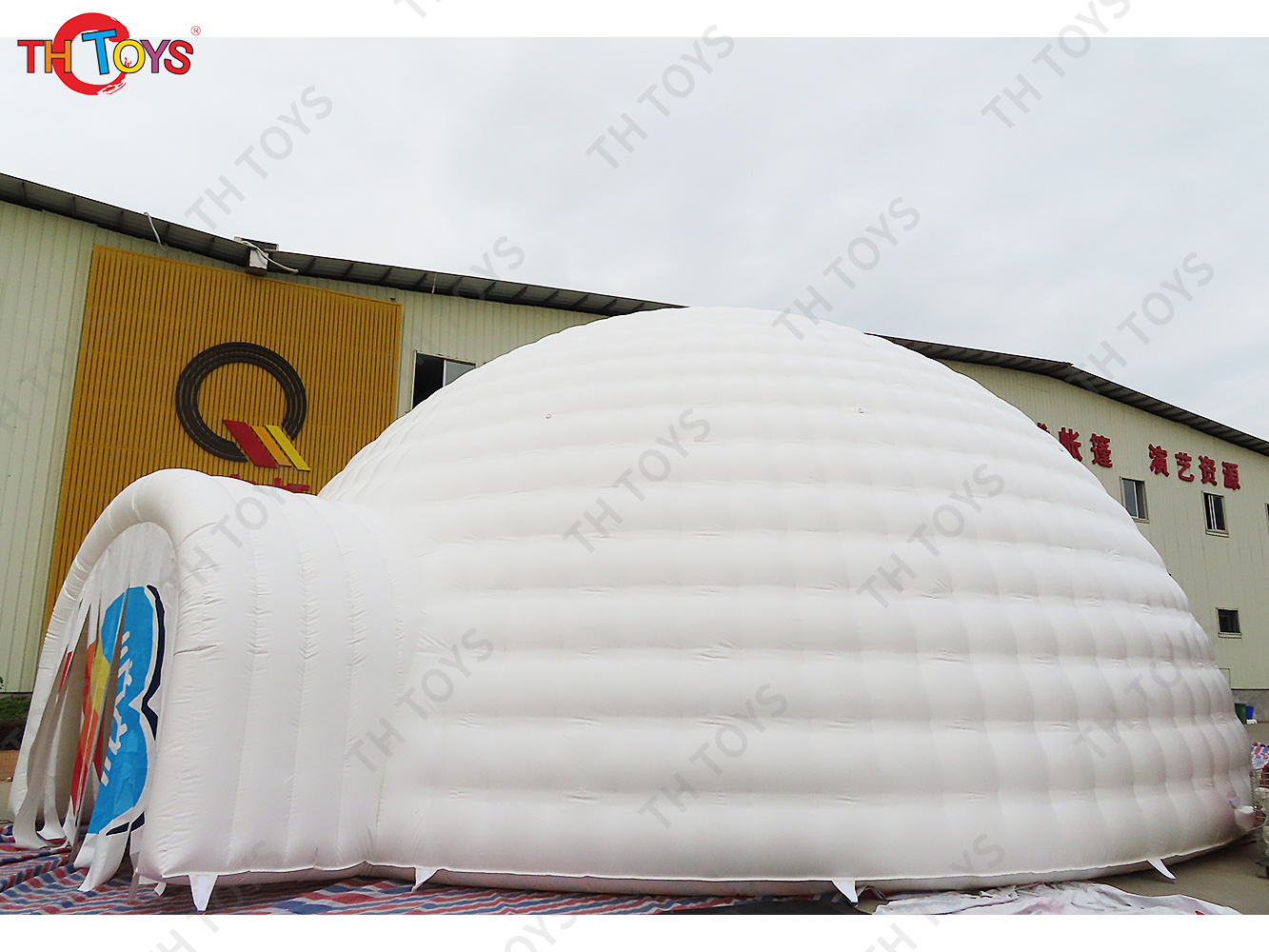 free sea ship to port,8m diameter outdoor large bubble Igloo tent, snow zone party inflatable tent, white inflatable dome tent