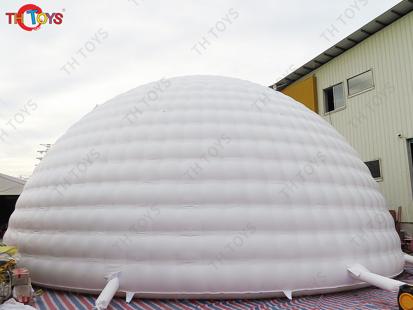 free sea ship to port,8m diameter outdoor large bubble Igloo tent, snow zone party inflatable tent, white inflatable dome tent