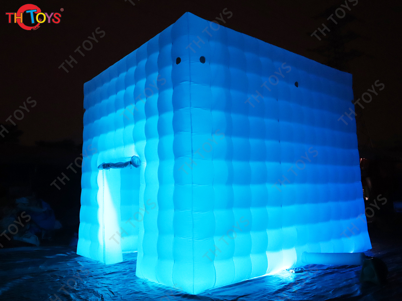 free air ship to door,7x7M Outdoor White Party Wedding Events Inflatable Cube marquee Tent with LED light
