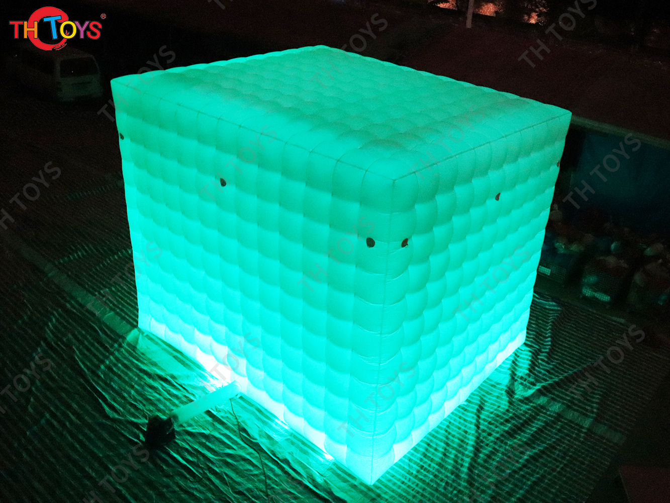 free air ship to door,7x7M Outdoor White Party Wedding Events Inflatable Cube marquee Tent with LED light