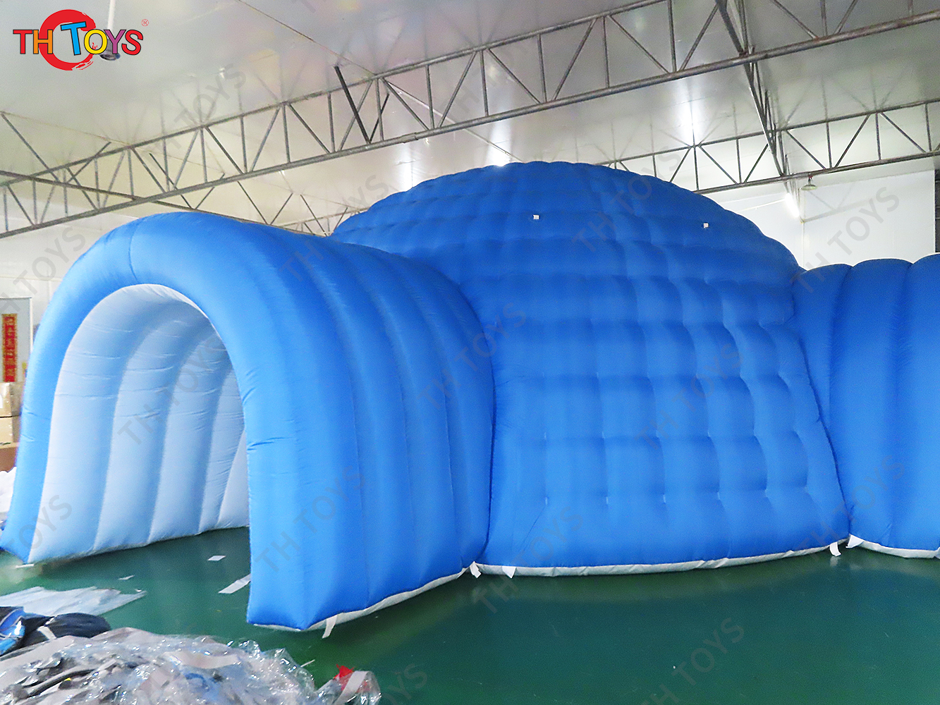Free Door Shipping Outdoor 5m Dia Blue Inflatable Dome Tent Tunnel Tents for Lawn Events on Sale