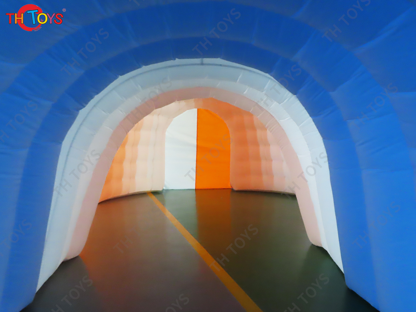 Free Door Shipping Outdoor 5m Dia Blue Inflatable Dome Tent Tunnel Tents for Lawn Events on Sale