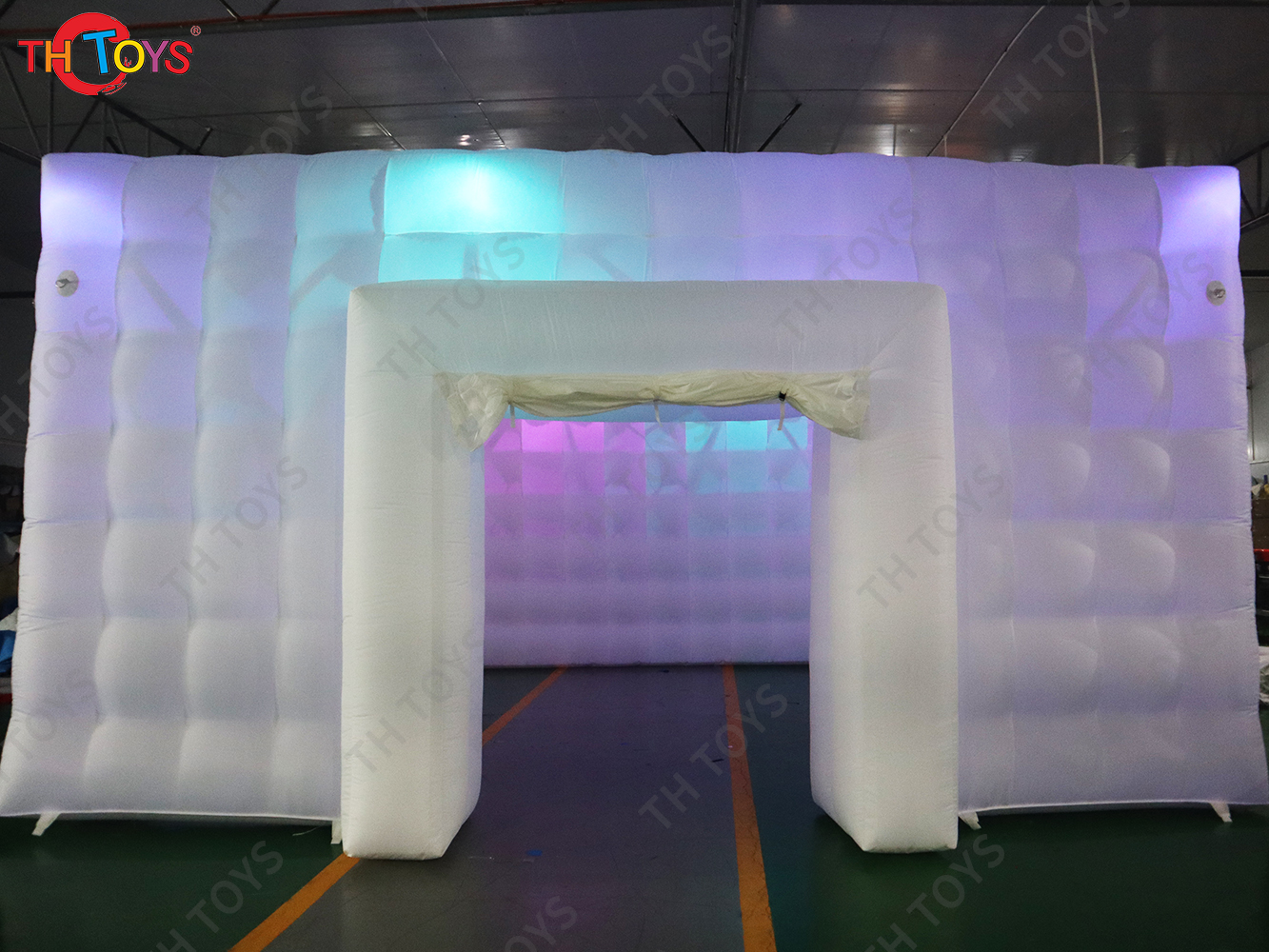 free air ship to door! 6x6m 20x20ft inflatable tent, white wedding cube house inflatable marquee tent nightclub with LED light