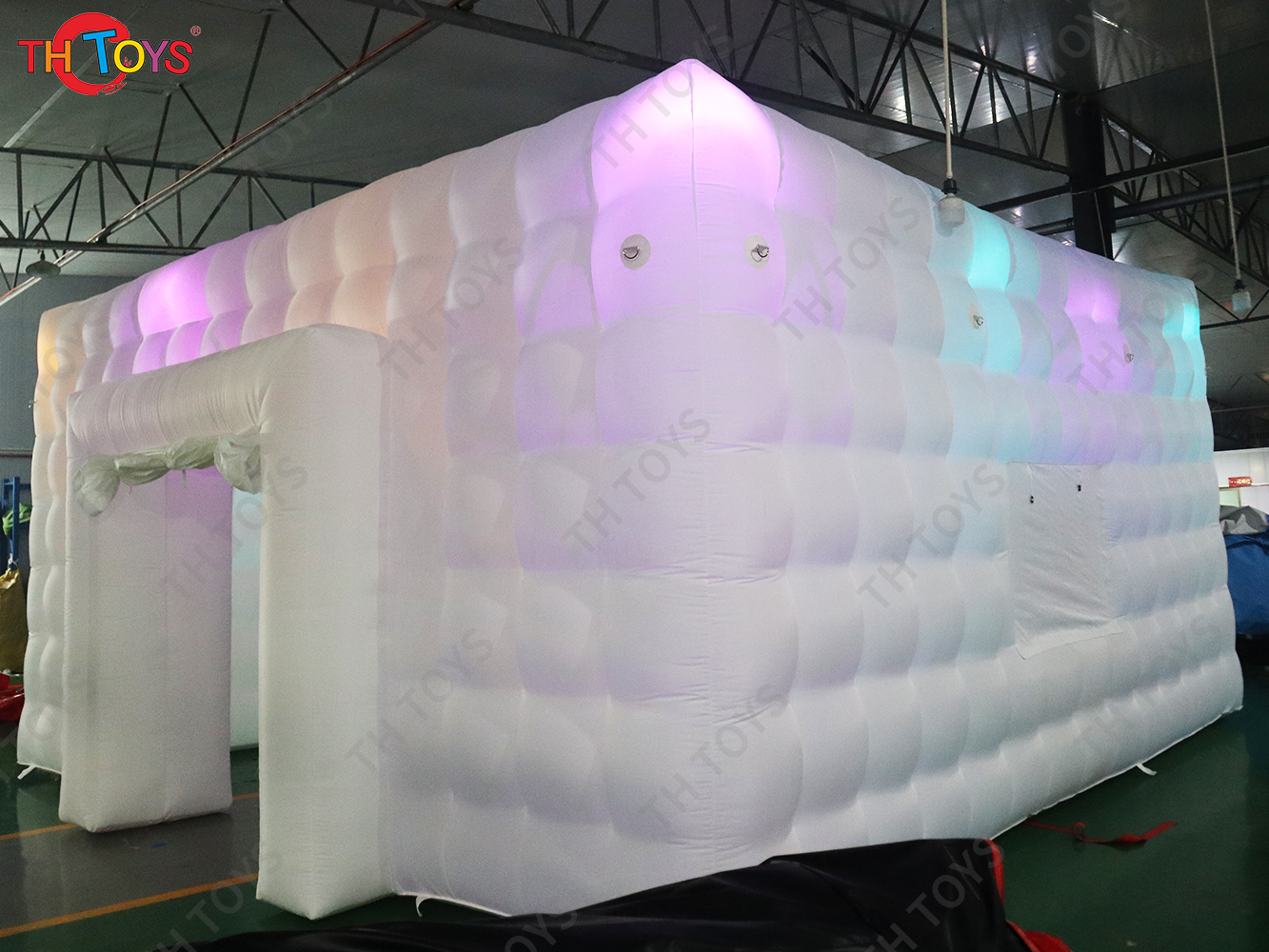 free air ship to door! 6x6m 20x20ft inflatable tent, white wedding cube house inflatable marquee tent nightclub with LED light