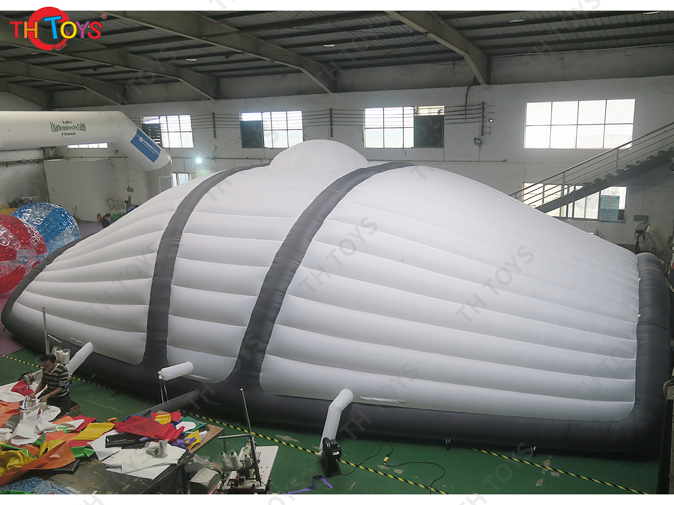 Free Air Shipping to Door 15x8x5mH White Giant Inflatable Igloo Large Dome Tent for Sale