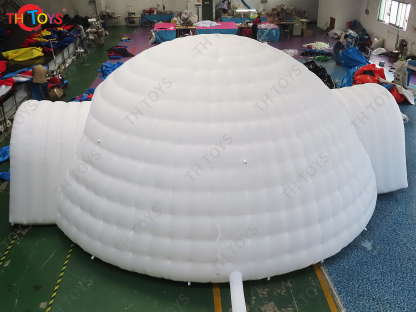 2 doorsled lighting 10m inflatable igloo dome tent new design inflatable bubble tent with led light