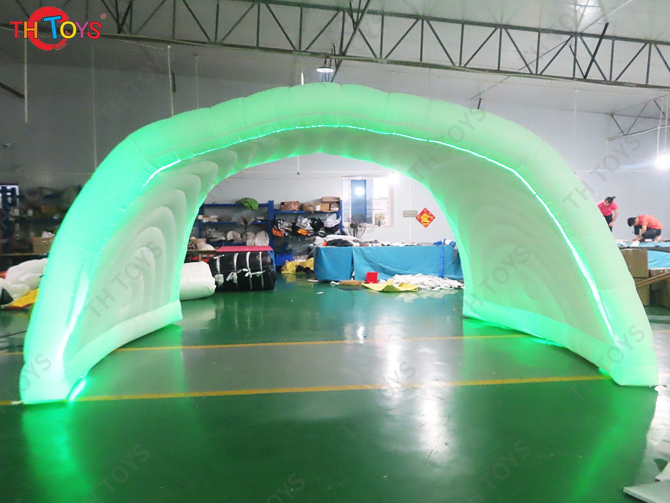 Free Door Shipping 8x5m Lighting Inflatable Stage Tent Portable Blow Up Arch Tents Party Booths with Blower