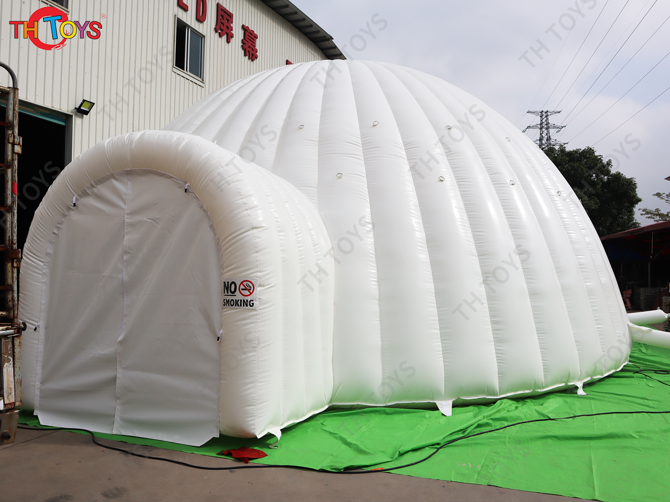 Free Shipping 5m Dia Commercial Inflatable PVC Dome Tent Curved Lawn Tents for Sale