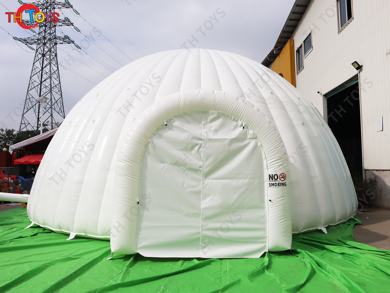 Free Shipping 5m Dia Commercial Inflatable PVC Dome Tent Curved Lawn Tents for Sale
