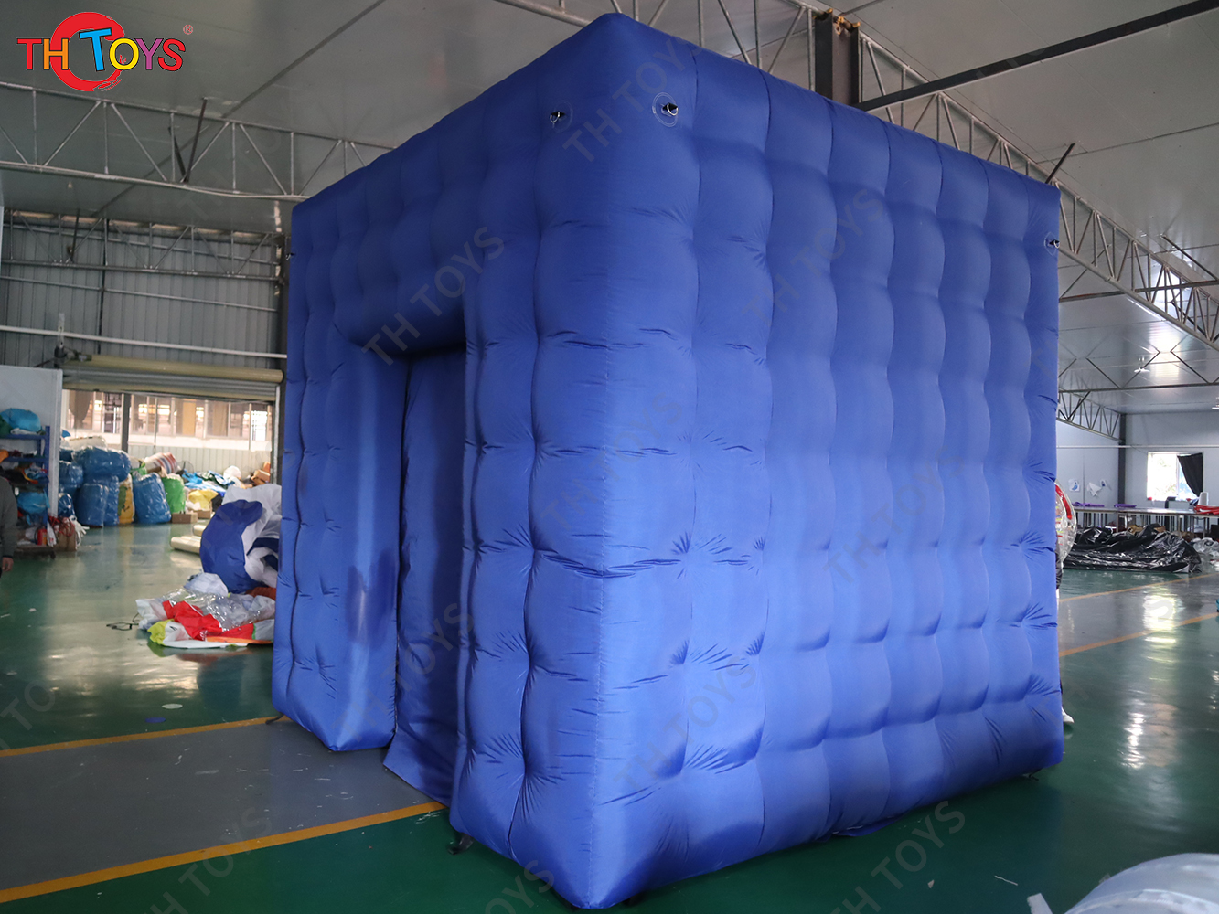 Free Shipping 3x3m Blue Inflatable Photo Booth Wedding Photo Shooting Tent with Colorful LED Lights
