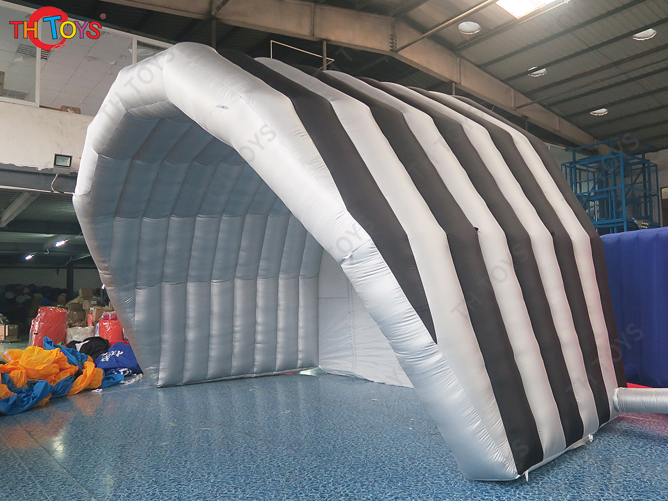 Free Ship 8x6m Black Silvery Inflatable Stage Tent Shelter Marquee for Parties Events