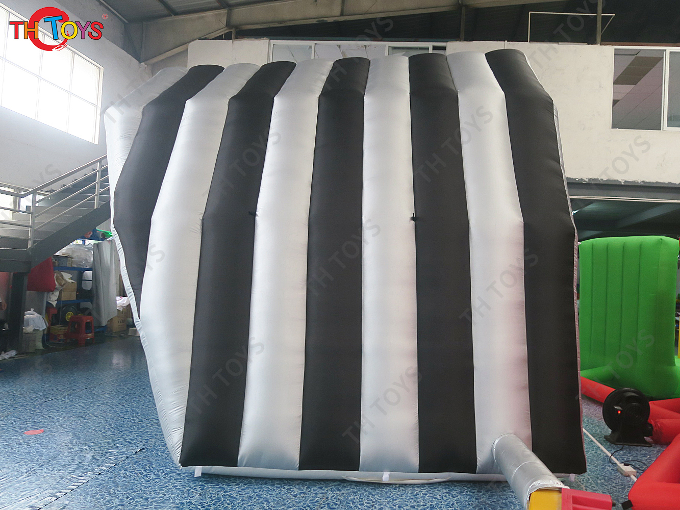 Free Ship 8x6m Black Silvery Inflatable Stage Tent Shelter Marquee for Parties Events