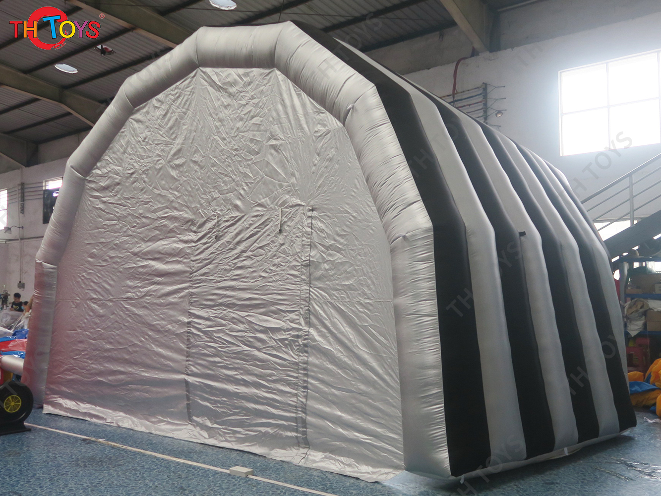 Free Ship 8x6m Black Silvery Inflatable Stage Tent Shelter Marquee for Parties Events