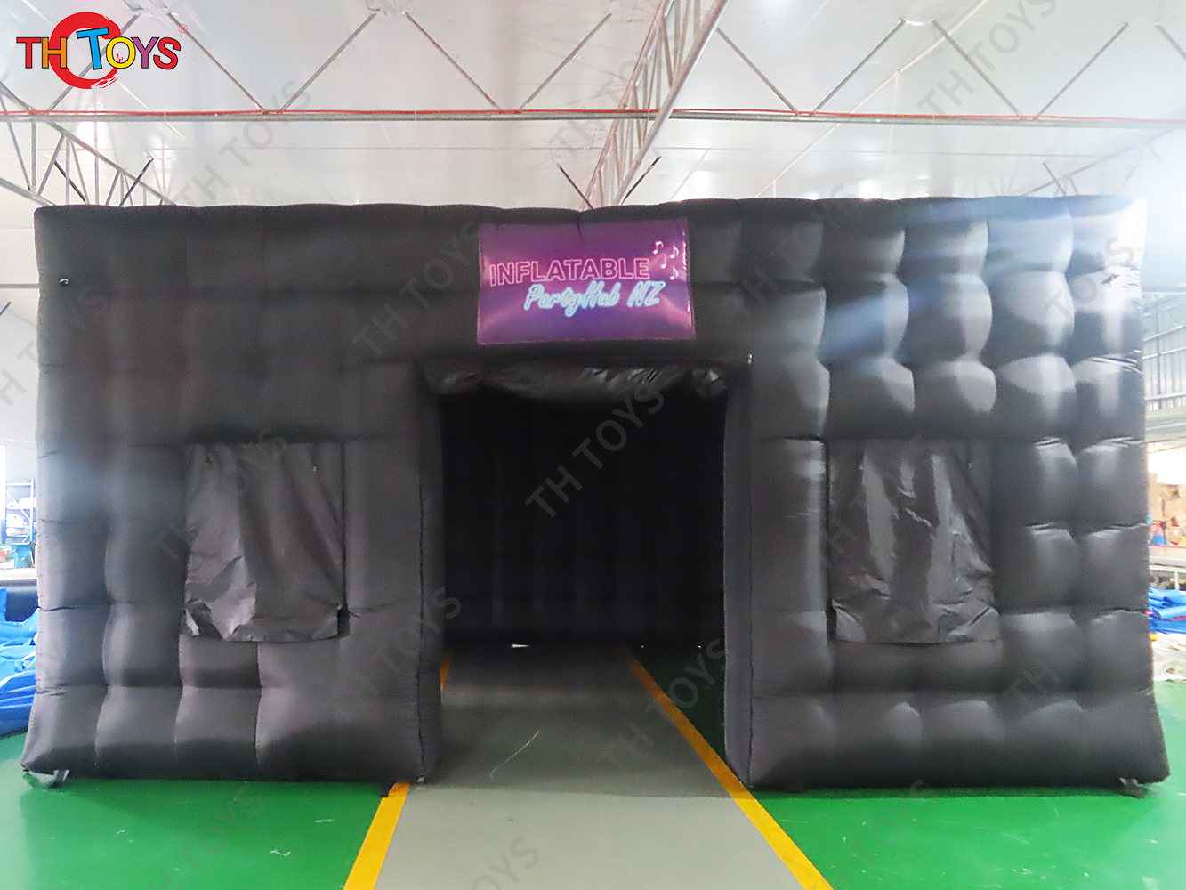 Black Portable LED disco lighting night club tent 6x5m Inflatable Cube Party Tent inflatable nightclub