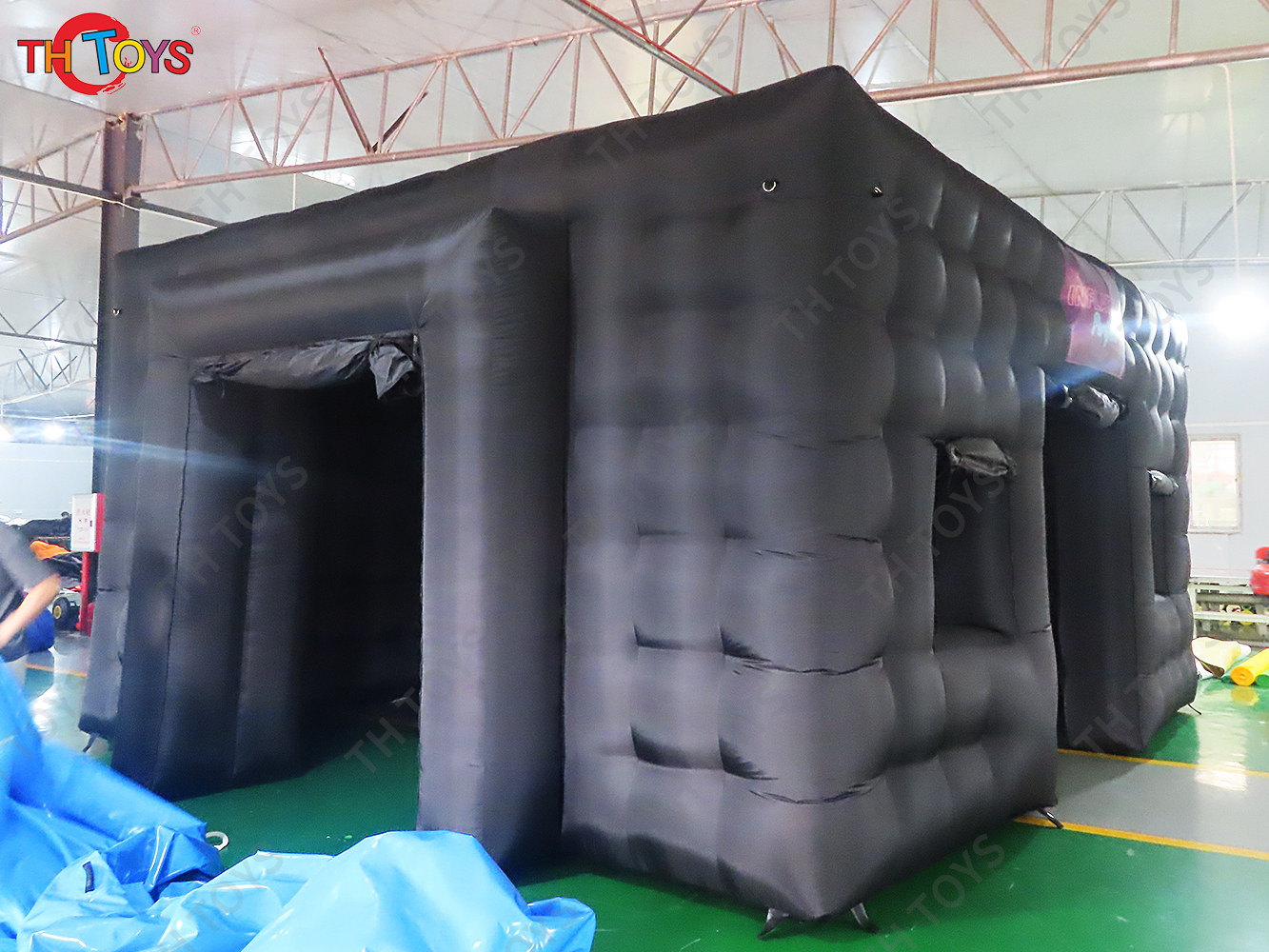 Black Portable LED disco lighting night club tent 6x5m Inflatable Cube Party Tent inflatable nightclub