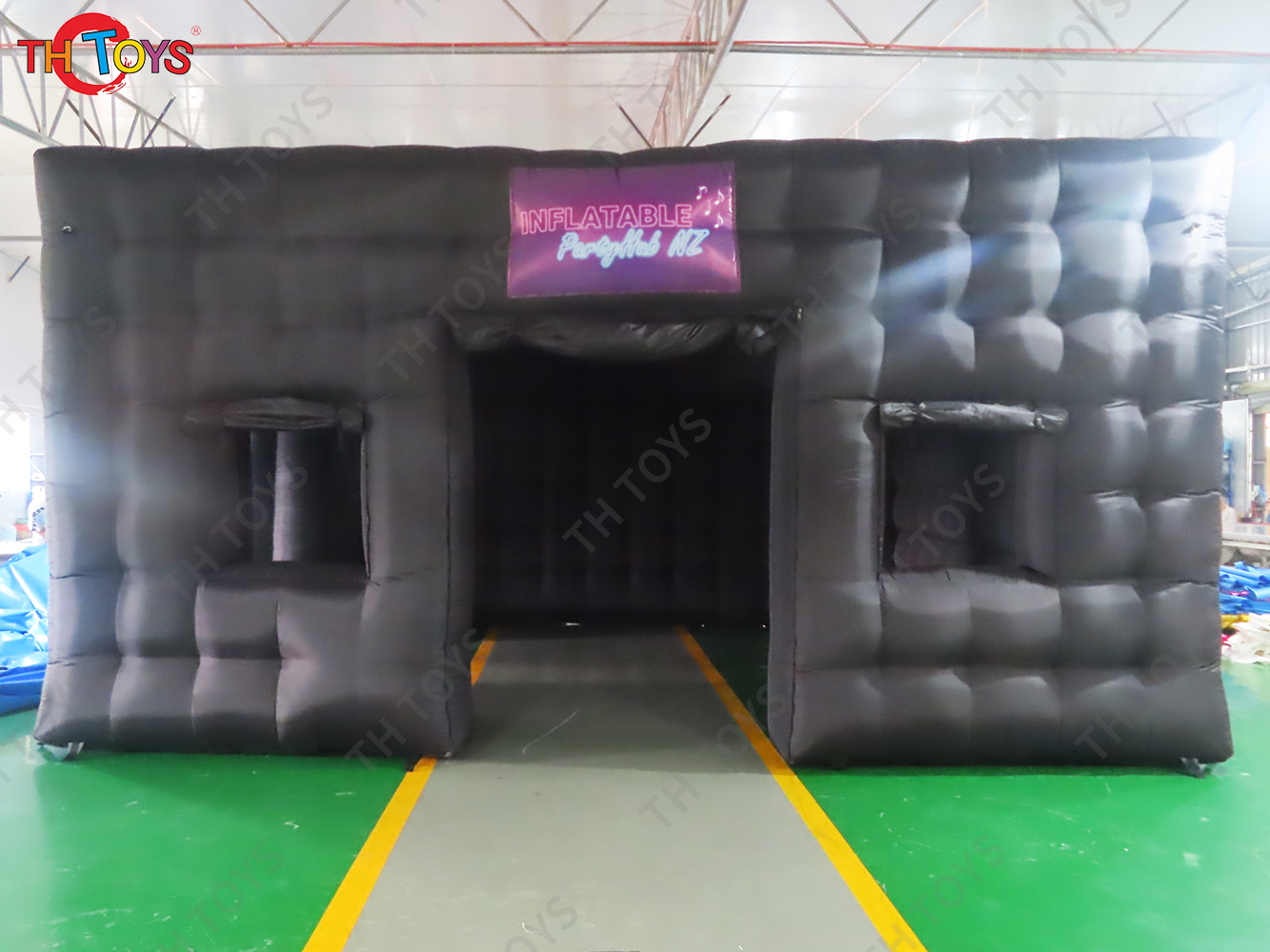 Black Portable LED disco lighting night club tent 6x5m Inflatable Cube Party Tent inflatable nightclub