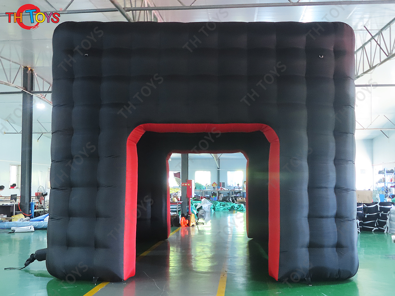 Large Black Inflatable Cube Tent, customized Square Event tent Big Portable NightClub