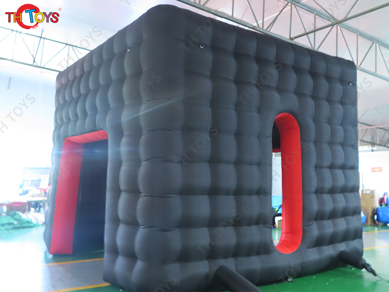 Large Black Inflatable Cube Tent, customized Square Event tent Big Portable NightClub