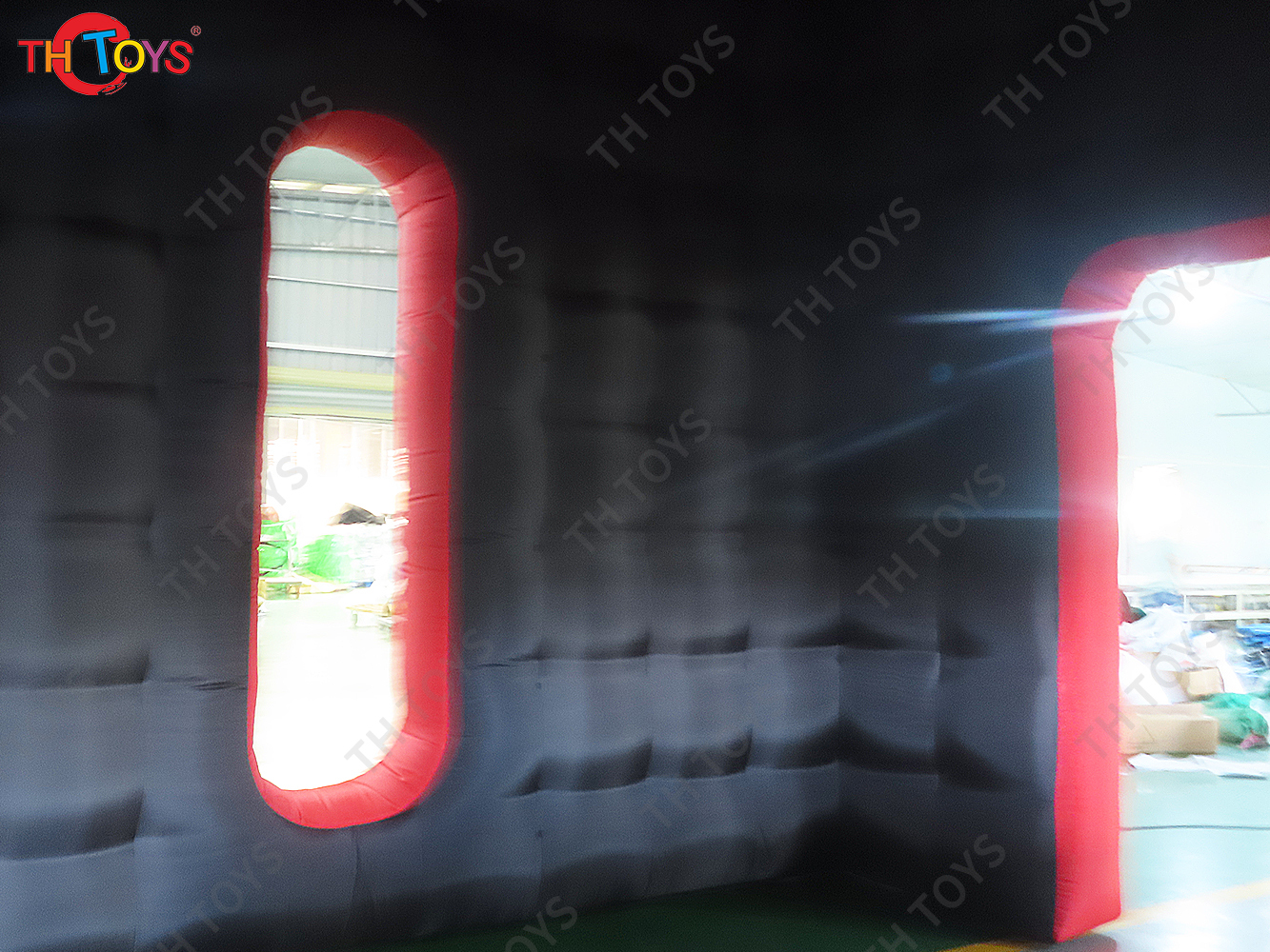Large Black Inflatable Cube Tent, customized Square Event tent Big Portable NightClub