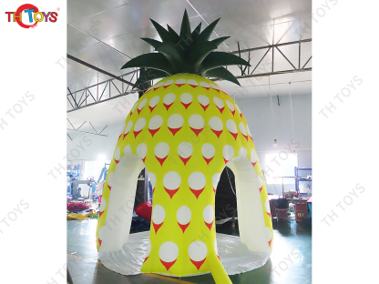 4mH Inflatable Pineapple Tent Pub Bar Inflatable Fruits Shape Event Food Drinks Shelter Booth for Sale