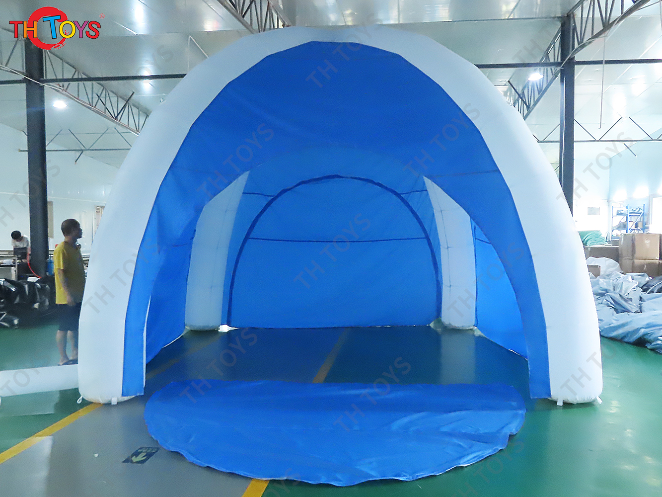 Blue and White Inflatable Spider Dome Tent for Commercial Advertising Promotion