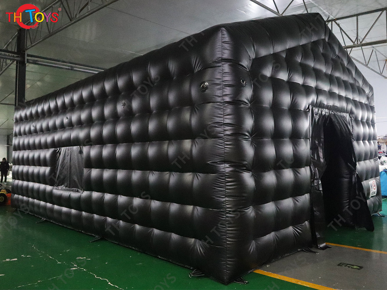 Black Inflatable Nightclub Tent with Disco Light N Fog Machine Portable Carnival Inflatable Party Tent House