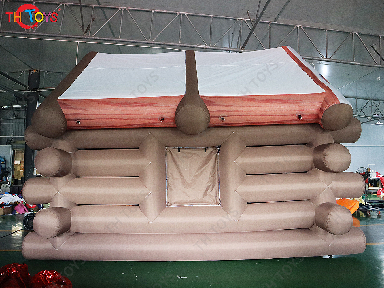 newest Inflatable Christmas House Santa Grotto Tent, 5x4m big Inflatable Wooden House For Festival Decoration
