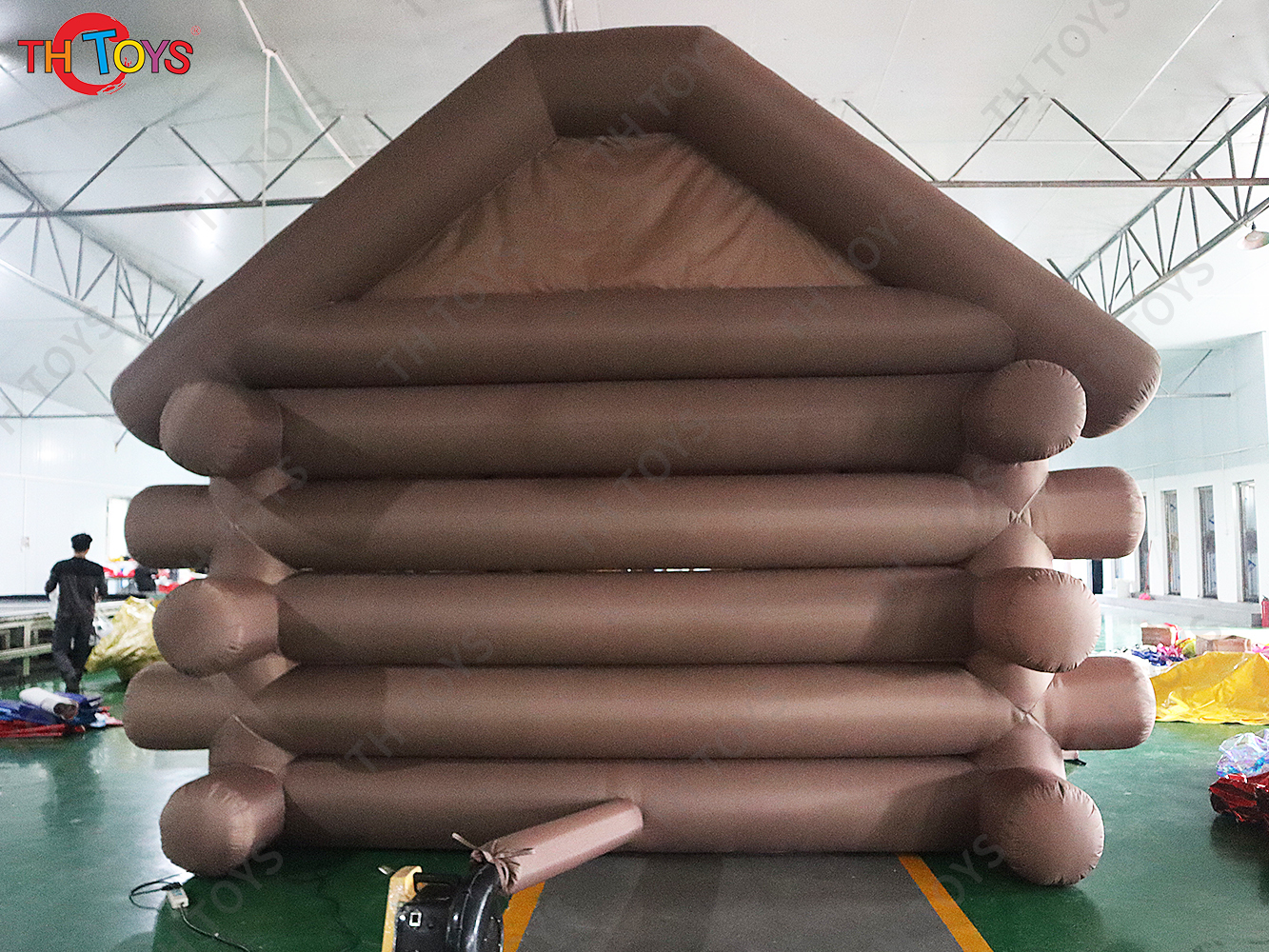 newest Inflatable Christmas House Santa Grotto Tent, 5x4m big Inflatable Wooden House For Festival Decoration