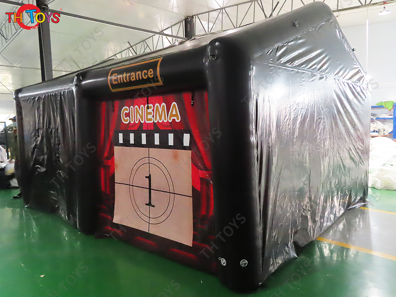 Portable Airtight Inflatable Cinema House Movie Tent Black Inflatable Party Marquee Tent for sale