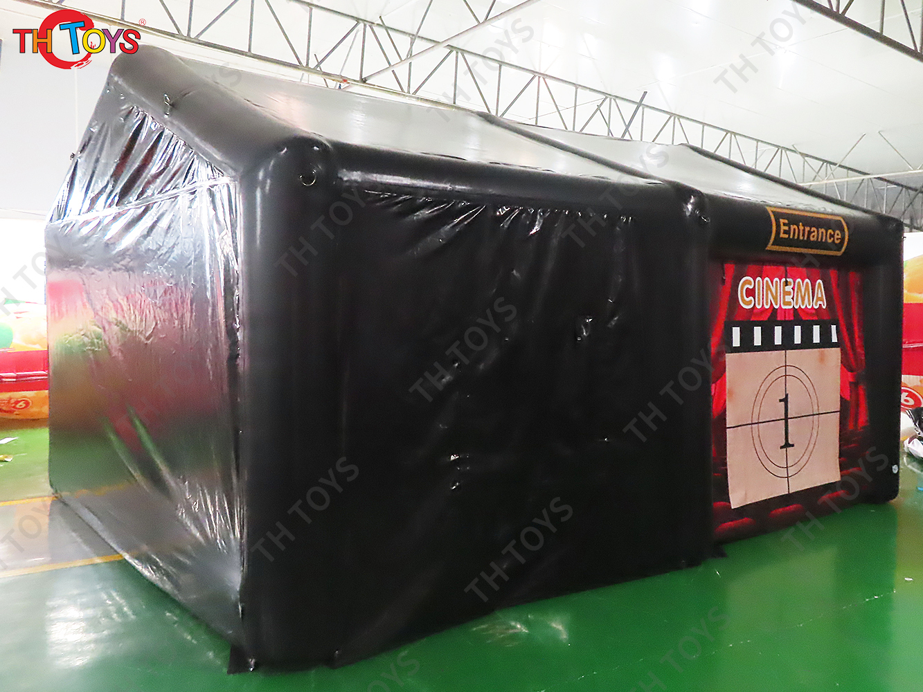 Portable Airtight Inflatable Cinema House Movie Tent Black Inflatable Party Marquee Tent for sale