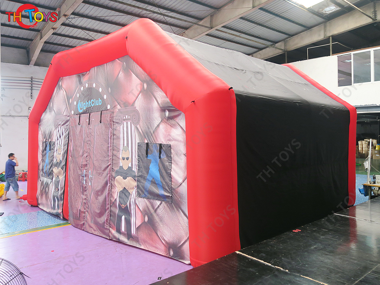 Outdoor Customized Black PVC Inflatable Nightclub Night Box Portable VIP Party Cube Night Club Bar With Blower