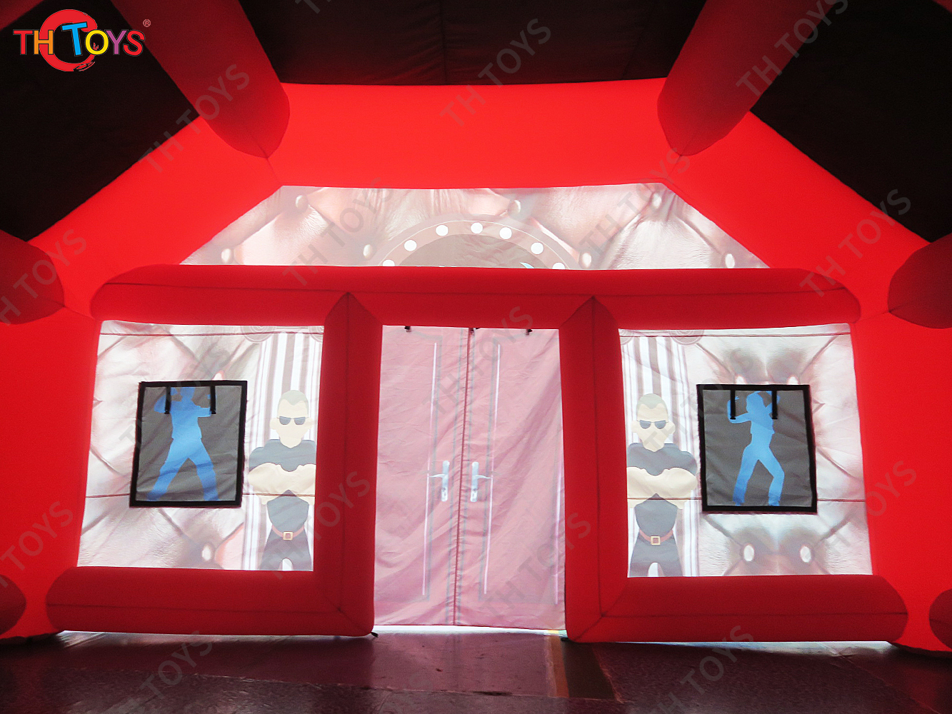 Outdoor Customized Black PVC Inflatable Nightclub Night Box Portable VIP Party Cube Night Club Bar With Blower
