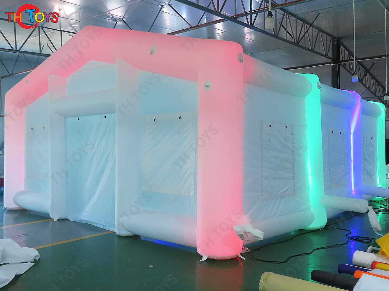 Professional Inflatable Wedding Tent White Party Event Tent Shelter with Colorful LED Lighting