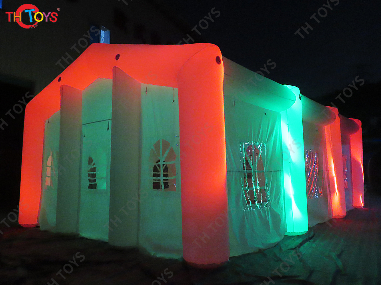 White Wedding Party Tent,Oxford Durable Giant Inflatable Marquee Tent Shelter with Colorful LED Lighting