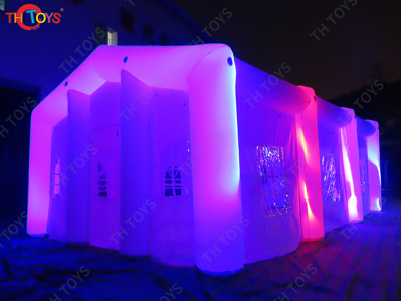 White Wedding Party Tent,Oxford Durable Giant Inflatable Marquee Tent Shelter with Colorful LED Lighting