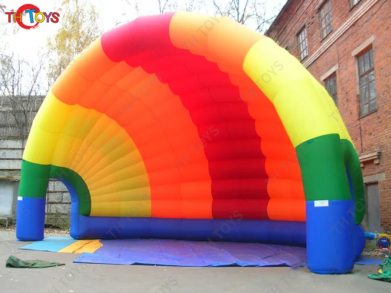 outdoor big inflatable shell tent, portable inflatable stage tent, rainbow color inflatable eventtent