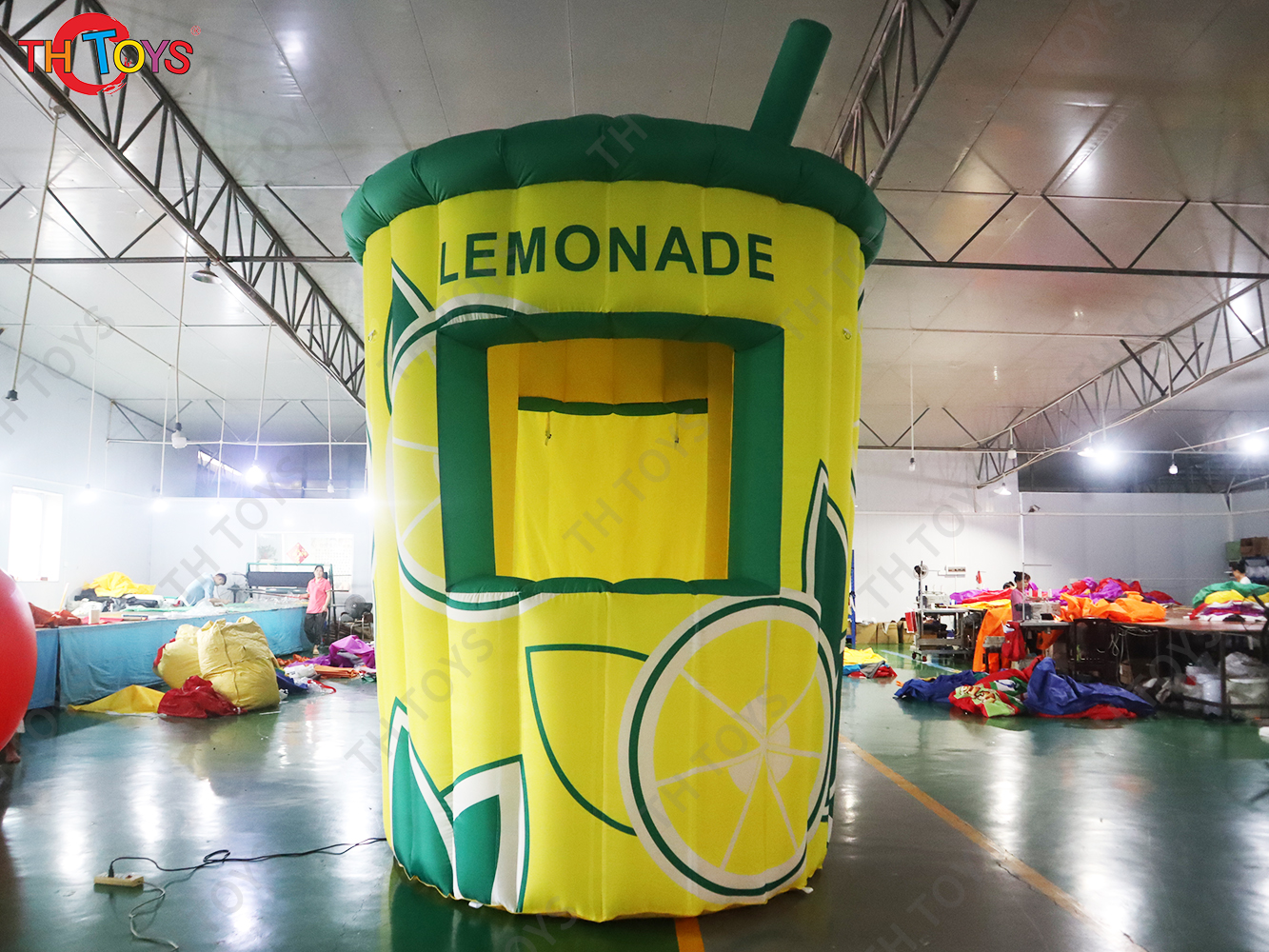 2.5m Tall Customized inflatable lemonade selling stand booth lemon concession kiosk stall/vendor drink space for lemon promotion