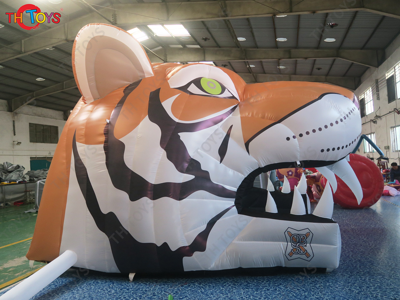 4x4m Tiger head Inflatable Tunnel Tent Blow Up Stage Tent Shelter with Blower for Sale