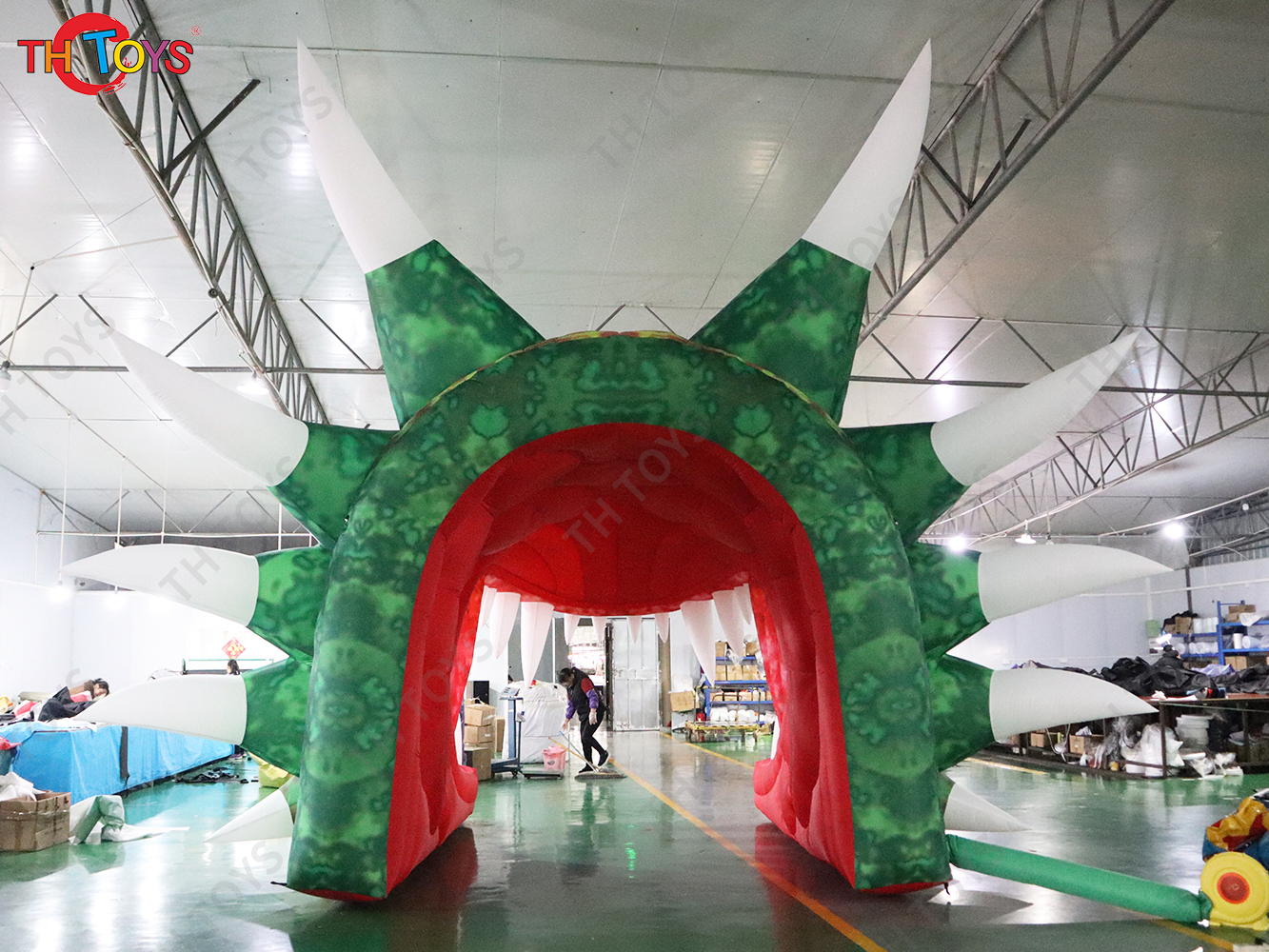 outdoor giant inflatable dragon gate, customized inflatable dragon tunnel dome tent for sport events