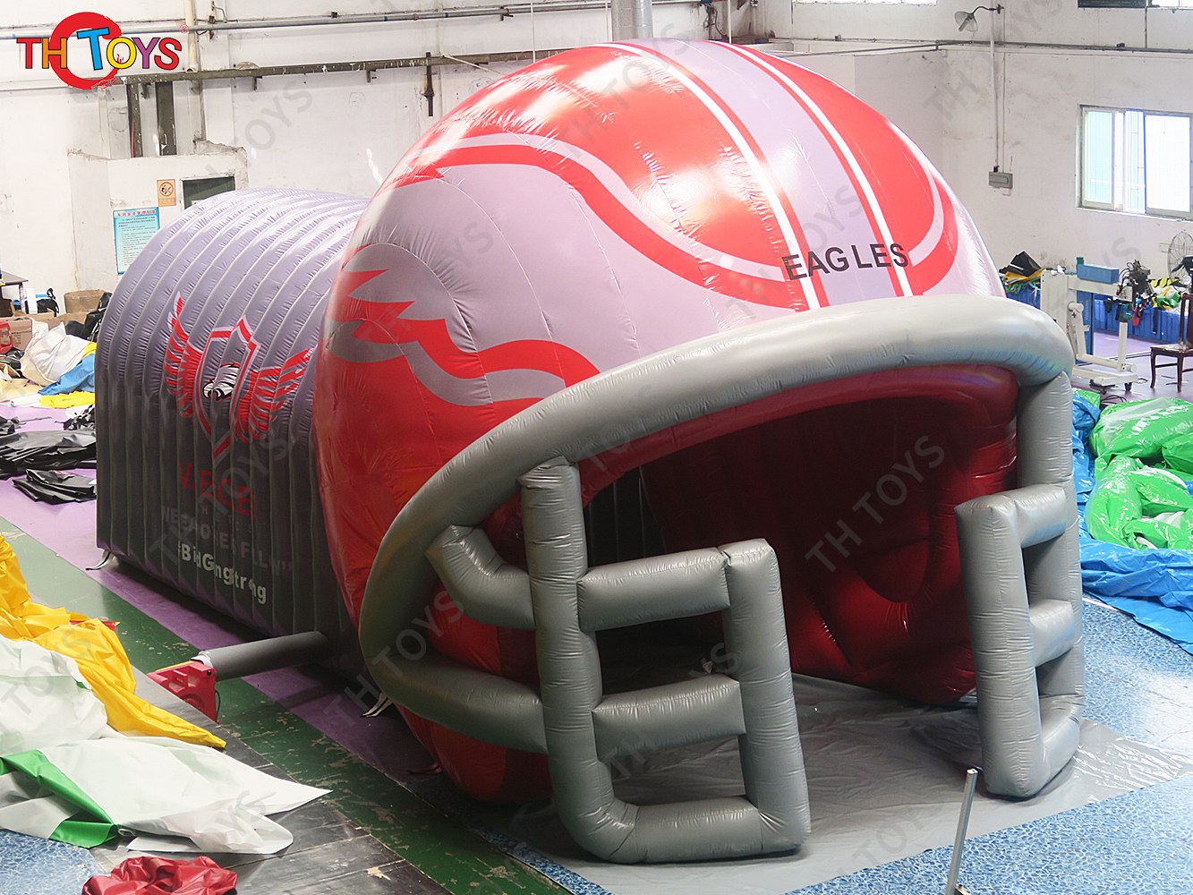 custom 8x5m Inflatable football Helmet Tunnel For Outdoor Activity