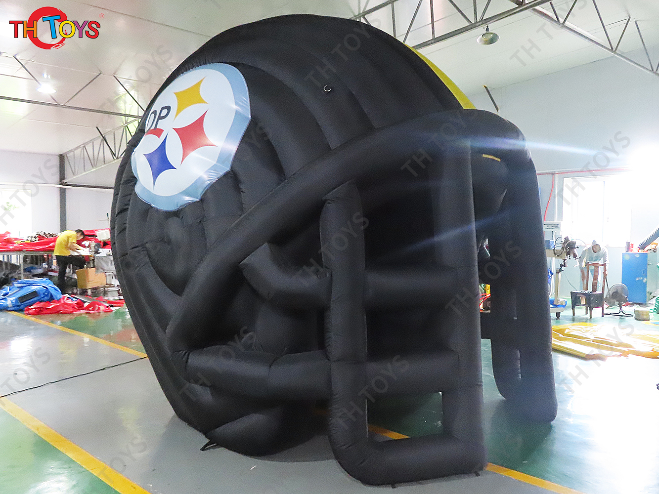 3x3m/4x4m/5x4m Inflatable Football Helmet Tents Blow Up Entrance Decorations Tunnel Tent For Sport Event