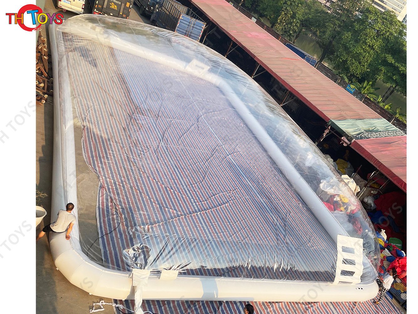 Outdoor commercial transparent inflatable pool cover swimming pool dome tent